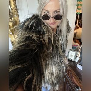 Vintage TOP SHOP Monkey FAUX FUR JACKET